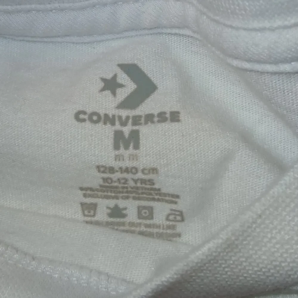 Converse All Star Girls White w/ Red Puffy Logo Tee - Youth Medium